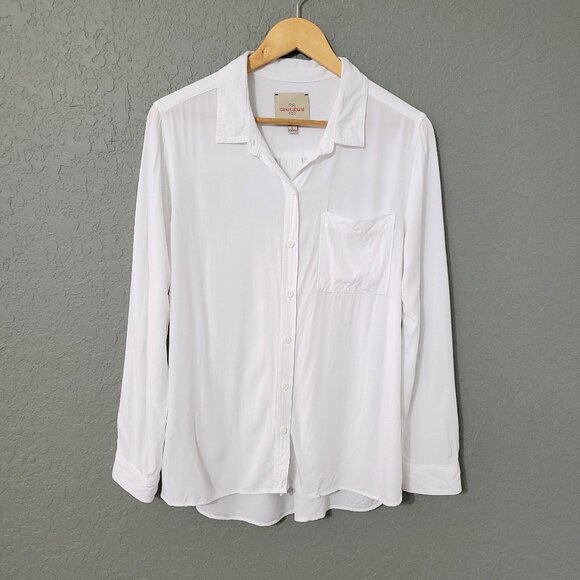 Casa Cabana Womens Long Sleeve Button Up Shirt Size L White Capsule Normcore - Picture 1 of 10